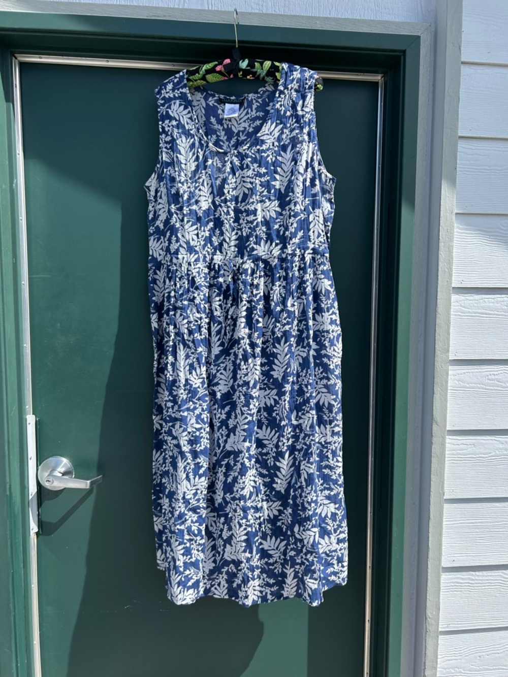 Ulla Popken Navy and White Sleeveless Maxi Dress